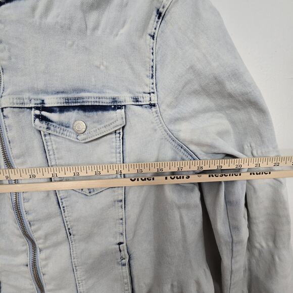 Multiblu Jean Fritz Denim Jacket Womens Button Front Size L (44 Size German) - Picture 11 of 14